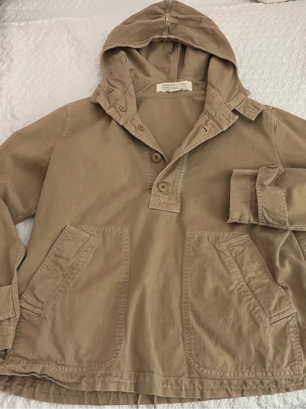 J. Crew Tan Hooded Anorak Jacket